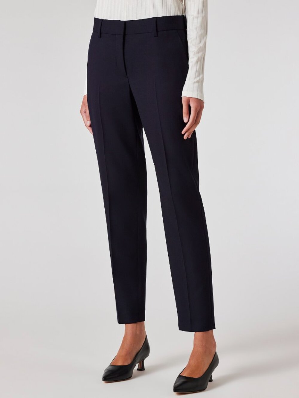 New Willit Navy Tapered Stretch Flat Front Pants